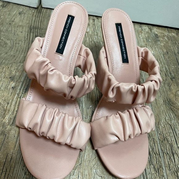 French Connection Ruched Crystal Heel Sandal Blush Size 9 Brand New Women’s - Picture 6 of 8